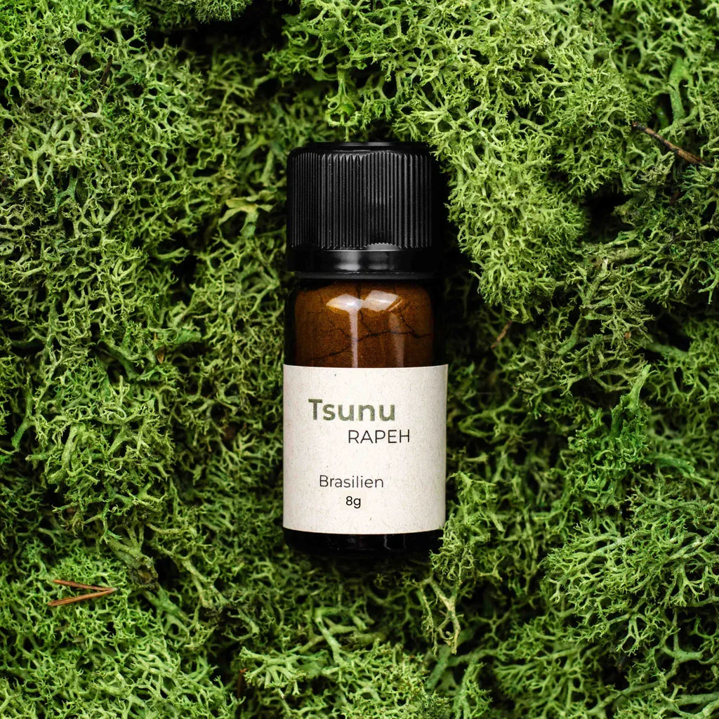 Rapeh, Rapè, Hape, aus Brasilien, Tsunu, Set, Rapé aus Brasilien, 8g, im Glas wiederverschließbar, traditionelles Tsunu rapé