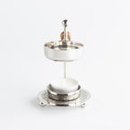 Räucherstövchen höhenverstellbar Messing in silber mit Sieb zum räuchern mit Kerze