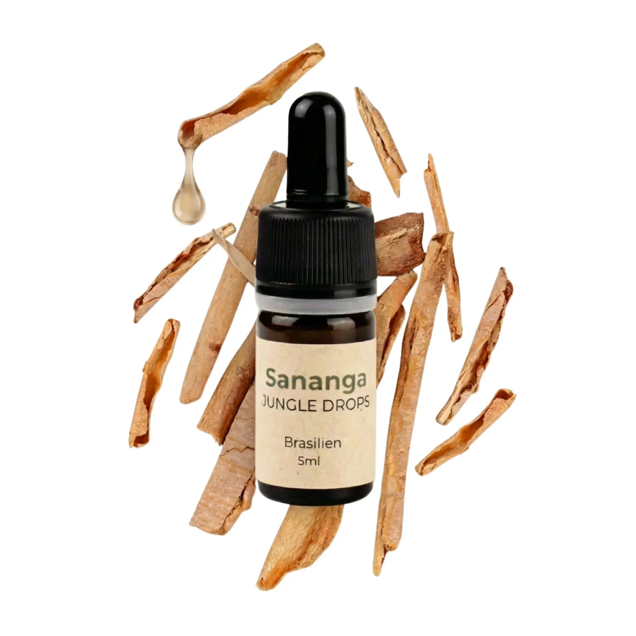Sananga, traditionelle Augentropfen, Wurzelrinde der Tabernaemontana undulata, Zeremonie Ritual Tropfen, Sananga aus Brasilien von Gesileu, 5ml Glasflasche mit Pipette