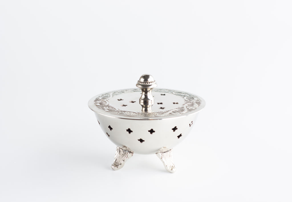 Räucherschale SILVER mit Deckel - YOMERA